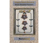 Elegant Métis Bronze & Black Beaded Flowers Notebook