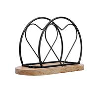 Elegant Napkin Holder, Rustic Table Organizer Stand, Napkins Rack with Stable Base, Iron Wood Holder, Tabletop Organizers with Vintage Style, Kitchen Napkin Holders for Dining Room