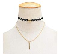 Elegant Necklace Black Ribbon Word Fringe Multilayer Necklace Women Fashion Clavicle Chain Party Wedding Jewelry Accessories