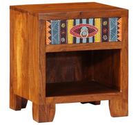 Elegant Nightstand 40x35x45 cm Solid Acacia Wood Bedside Table with Storage Shelf, Honey Brown Finish for Bedroom & Living Room, Durable & Easy to Clean