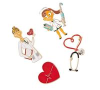 Elegant Nurse Doctor Heart Shape Fashion Jewelry Brooches Women Breastpin Brooch Pins for Party Dress