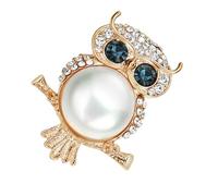 Elegant Owl Shape Brooch Colorful Alloy Pearl Jewelry Fashion Women's Accessories for Lady