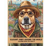 Elegant Paws Around the World: Luxury Adult Coloring Pages Featuring Stylish Traveling Dogs