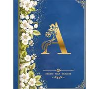 Elegant Personalized Journal Notebook - White Blossom Floral Initial Letter A Monogram Notebook: Beautiful Monogram Gift for Women, Friends, Teen ... | College Ruled | 7.5" x 9.25" | 110 Pages