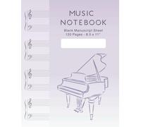 Elegant Piano Music Sheet Notebook: 120 Pages of Blank Manuscript Paper for Composition & Lyrics | Light Purple Gradient: 8.5 x 11 Inch Grand Staff ... | Perfect for Beginners & Composers