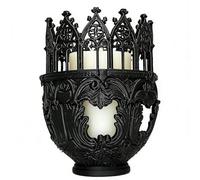 Elegant Pillar Candle Holder, Cathedral Style Table Centerpiece, 10 Inch Candlestick Stand with Solid Base, Decorative Metal Candle Holder, Table Decor with Vintage Finish, Home Accessory for Dinner F