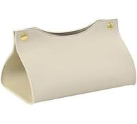 Elegant PU Leather Tissue Box Cover With Stylish Napkin Holder Suitable For Home And Office Use(Bianco)
