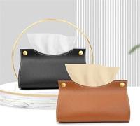 Elegant PU Leather Tissue Box Cover With Stylish Napkin Holder Suitable For Home And Office Use(Brown)