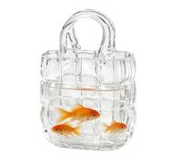 Elegant Purse Vase, Clear Glass Decoration, 15x10cm Size Drinking Glass with Transparent Body, Bag Shaped Vase, Home Decor with Style, Table Ornament for Dining Room Entryway