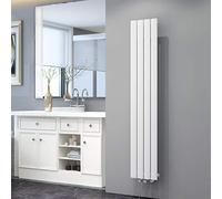 ELEGANT Radiador de diseño plano 1600 x 308 mm, color blanco, radiador para baño de una sola capa, vertical, panel de calefacción