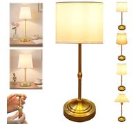 Elegant Rechargeable Touch-Control Bedside Lamp, Touch Cordless Table Lamp, Stepless Dimmable Battery Powered Lamps with Fabric Shade for Bedroom, Dinning Room, Kitchen Decor, Office(Style 2,5200mA)
