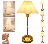 Elegant Rechargeable Touch-Control Bedside Lamp, Touch Cordless Table Lamp, Stepless Dimmable Battery Powered Lamps with Fabric Shade for Bedroom, Dinning Room, Kitchen Decor, Office(Style 1,5200mA)