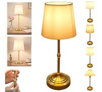 Elegant Rechargeable Touch-Control Bedside Lamp, Touch Cordless Table Lamp, Stepless Dimmable Battery Powered Lamps with Fabric Shade for Bedroom, Dinning Room, Kitchen Decor, Office(Style 4,2000mA)