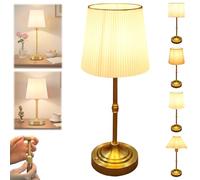 Elegant Rechargeable Touch-Control Bedside Lamp, Touch Cordless Table Lamp, Stepless Dimmable Battery Powered Lamps with Fabric Shade for Bedroom, Dinning Room, Kitchen Decor, Office(Style 3,2000mA)
