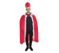 Elegant Red King Robe & Hat Costume Set for Adults - Perfect for Parties, Cospla