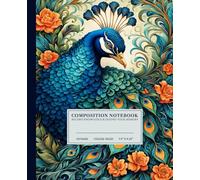 Elegant Regal Peacock Composition Notebook | Vibrant College-Ruled Notebook: Majestic Bird of Beauty | 110 Pages | 7.5" x 9.25" | Perfect for Students, Artists, and Dreamers