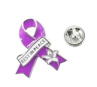 Elegant Rest In Peace Alloy Brooch Secure Pin Closure For Funerals Commuting Lightweight Corsage Design Ribbon Flower Badge