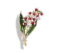 Elegant Rhinestone Magnolia Flower Enamel Top Polished Women Bouquet Wedding Pins Plant Brooch Fashion brooches Made in China