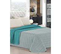 Elegant Ropa DE Cama Italiano Colcha Verano Trullo/Gris Individuales 170 x 270 cm