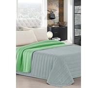 Elegant Ropa DE Cama Italiano Colcha Verano Verde/Gris del Doble de 260 x 270 cm