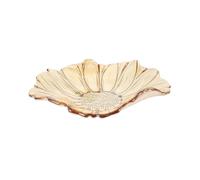 Elegant Sunflower Design Glass Fruit Plate for Desserts, Snacks, and Cakes - Amber Color, Stylish Home Accessory for Daily Use and Parties