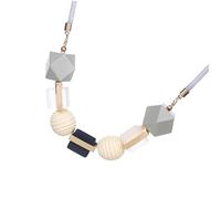 Elegant Sweater Chain Geometric Wooden Beads Necklace Party Accessory Random