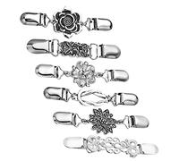 Elegant Sweater Clip Set of 6 Retro Cardigan Collar Clips Lapel Pins for Men Women