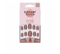 Elegant Touch Polished Colour Nails With Glue Oval Mink Nude