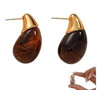 Elegant Transparent Drop Earrings, Elegant Transparent Water Droplet Earrings for Women, Lightweight Waterdrop Jewelry for Party Daily Life & Gift (Brown)