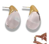 Elegant Transparent Drop Earrings, Elegant Transparent Water Droplet Earrings for Women, Lightweight Waterdrop Jewelry for Party Daily Life & Gift (White)