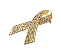 Elegant Vintage Brooch Women Rhinestone Pin Lavender Ribbon for Daily Wear