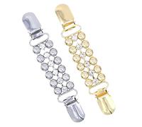 Elegant Vintage Neckline Clips 2 Pack Shawl Buckles for Women's Cardigans Gold White Alloy Sturdy and Fashionable