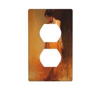 Elegant Woman in an Orange Dress Outlet Cover Light Switch Cover Decorativo 1 Gang Wall Plate for Kitchen Room Bathroom Size 7x11.4cm
