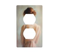Elegant Woman Wearing A Pastel Dress Outlet Cover Light Switch Cover Decorative 1 Gang Wall Plate for Kitchen Room Bathroom Size 7x11.4cm