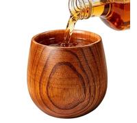 Elegant Wooden Whiskey Glass, Handmade Old Fashioned Cup, Durable Liquor Drinking Vessel, Classic Cocktail, Stylish Gift for Birthday Fathers Day Valentines Holiday Party Beer Spirits