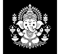 Elegante 2d y del señor ganesh con una silueta minimalista y linda ideal Calcomanías de pared 67.2x71.8cm Impermeable Blanco