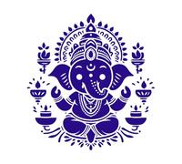 Elegante 2d y del señor ganesh con una silueta minimalista y linda ideal Calcomanías de tallado fino 54.6x58.4cm Se puede modificar y añadir información Azul oscuro