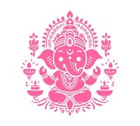 Elegante 2d y del señor ganesh con una silueta minimalista y linda ideal Calcomanías de tallado fino 67.2x71.8cm Decoración artística Rosa