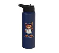 Elegante abalorio de béisbol de osos de peluche Stainless Steel Insulated Water Bottle