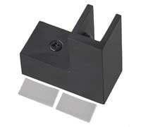 Elegante abrazadera de latón para puertas de ducha de forma cuadrada diseñada para vidrio templado de 812 mm con acabado negro mate (negro)