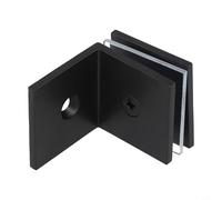 Elegante abrazadera de soporte de vidrio en latón macizo, diseñada para instalaciones de ducha, se adapta a espesores de vidrio de 8 a 12 mm (negro)