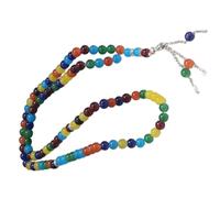Elegante accesorio de cuentas de ágata sintética de dos tonos con 99 cuentas pulidas suaves para un uso cómodo durante todo el día, cadena de mano de ágata de alta simulación