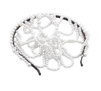 Elegante accesorio de perlas para la frente, elegante decoración para el cabello para mujeres de moda que asisten a bodas o eventos especiales. Diadema de perlas