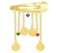 Elegante accesorio para el cabello con borlas de monedas vintage doradas para mujer, flequillo con diamantes de imitación, clip decorativo para el pelo