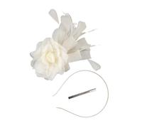 Elegante accesorio para el pelo con plumas para mujer, diadema elástica con clip ajustable para carreras de caballos, fiestas, fotografía