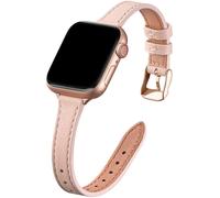 Elegante accesorio para reloj, cuero genuino, cuero suave compatible con Apple Watch Series 7 6 5 4 3 2 1, correas delgadas de diseño fino para