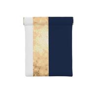 Elegante Acento de Rayas Blancas, Azul Marino, Dorado Falso, Squeeze Top Wallet Bolsa de Almacenamiento para Mujer Monedero pequeño Bolsa de Cambio