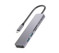 Elegante adaptador USB C con puerto 4K de 100 W, suministro de energía tipo C, puerto de datos hembra para videoconferencias de cine en casa