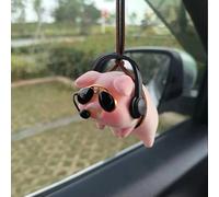 Elegante adorno de coche lindo colgante de PandaPig para decoración de espejo retrovisor (cerdo colgante)