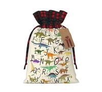Elegante alfabeto de aprendizaje con estampado de dinosaurios, bonito color a juego, bolsa de Navidad con diseño de cordón para fiesta de Navidad, embalaje de regalo